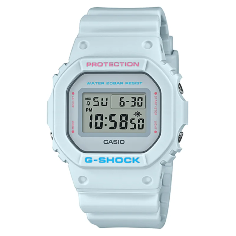 Unisex Round Case Style Watches-Casio G-Shock Watch Matte Grey DW-5600SC-8DR