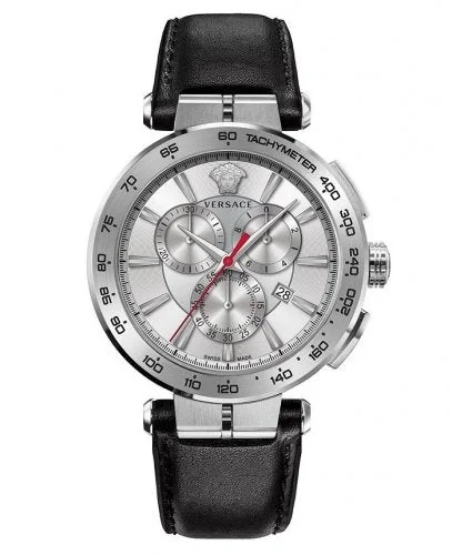 Men's Swiss Engraved Edition-Versace Men's Watch Aion Chronograph 45mm Silver VE6CA0123