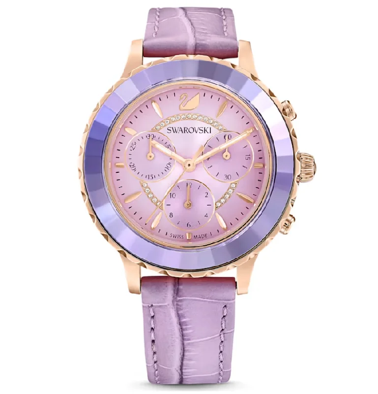 Men's Swiss Handmade Edition-Swarovski Watch Octea Lux Chrono Purple 5632263