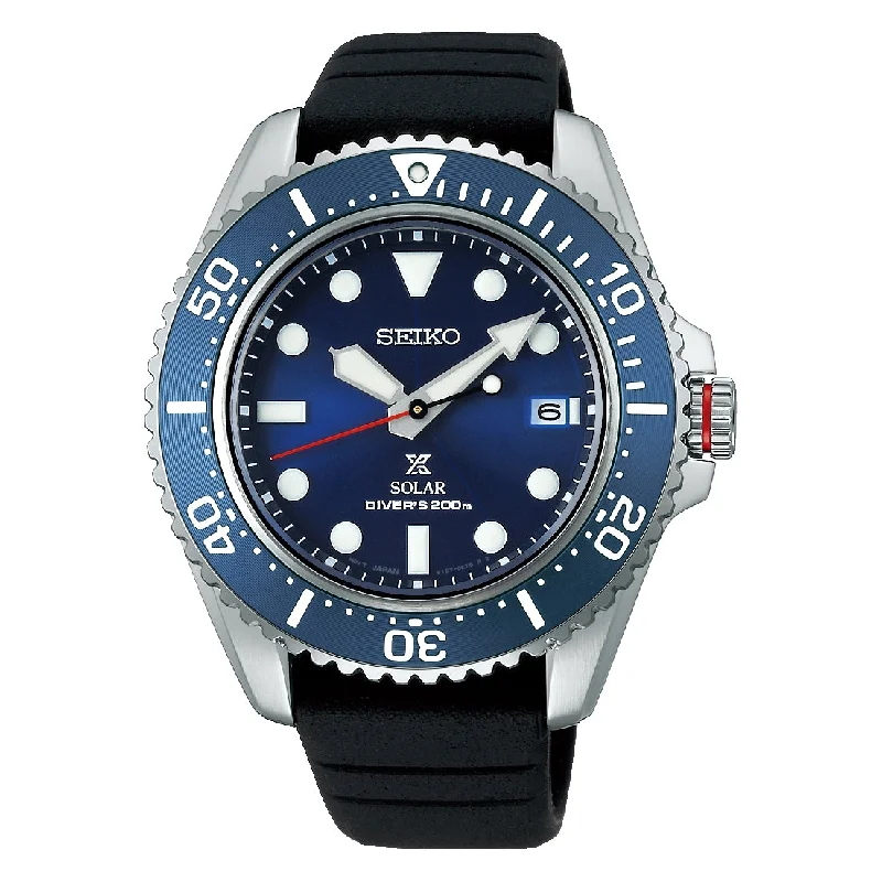 Men's Thick Case Sports Watches-Orologio Seiko Prospex SNE593P1 blu cinturino gomma