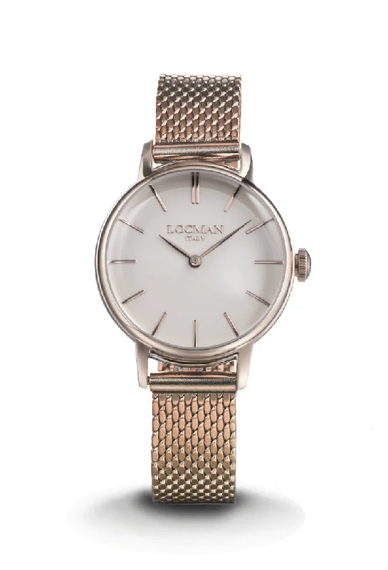 Women's Sophisticated Style Women's Mechanical Watches-Locman 1960 donna cipria dorato rosa maglia milano 0253R13R-RRLCRGBR Women's Sophisticated Style Women's Mechanical Watches-Locman 1960 donna cipria dorato rosa maglia milano 0253R13R-RRLCRGBR