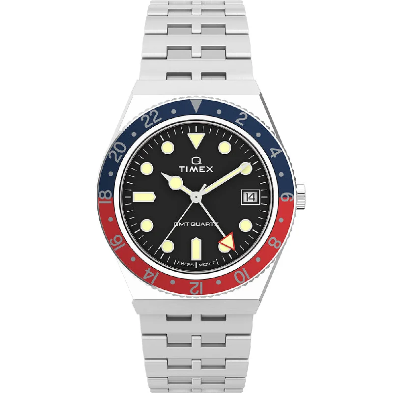 Men's GMT Watches with Anti-Reflective Coating -​Timex Q GMT TW2V38000