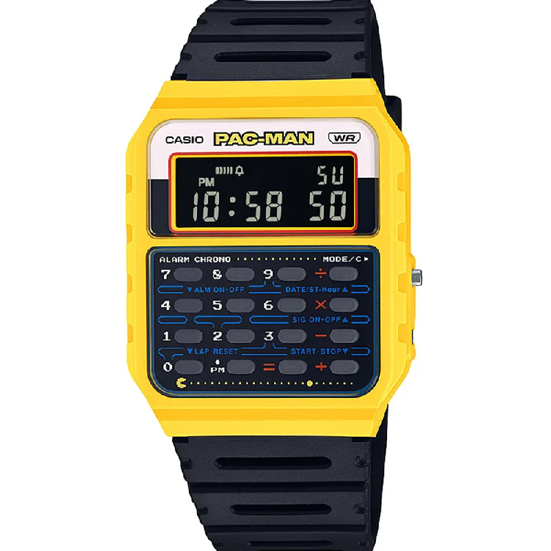 Men's Elegant Style Men's Digital Watches-Casio CA53WPC-1B Pac-Man Collaboration