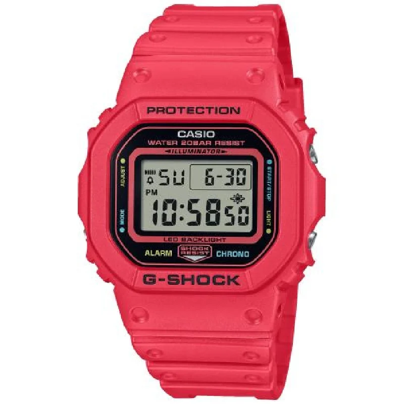 Men's Solar Powered Style Men's Sports Watches-Orologio G-Shock DW-5600EP-4ER Energy Packing rosso Men's Solar Powered Style Men's Sports Watches-Orologio G-Shock DW-5600EP-4ER Energy Packing rosso