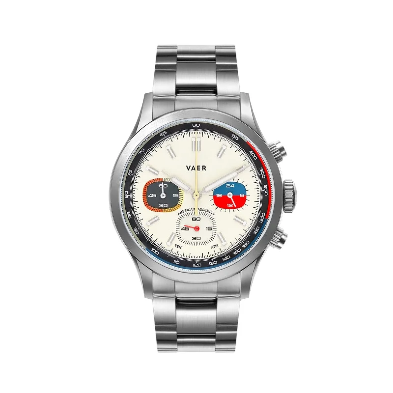 Men's Chronograph Watches with Polished Finish -R1 USA Rally Chronograph - Cream 40mm