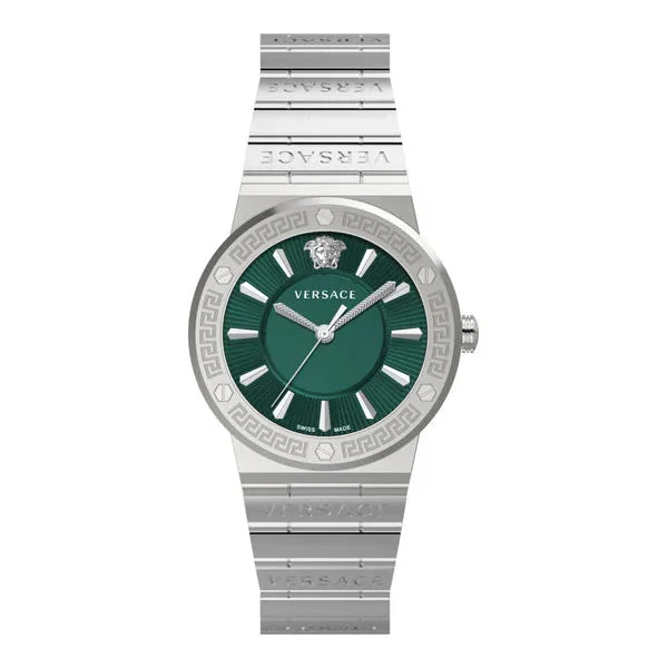 Men's Swiss Watch Anniversary Edition-Versace Greca Logo Ladies' Green Watch VEVH00920
