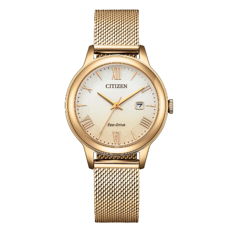 Women's Mechanical Watch Special Edition-Orologio Citizen OF champagne sfumato dorato EW2623-70P