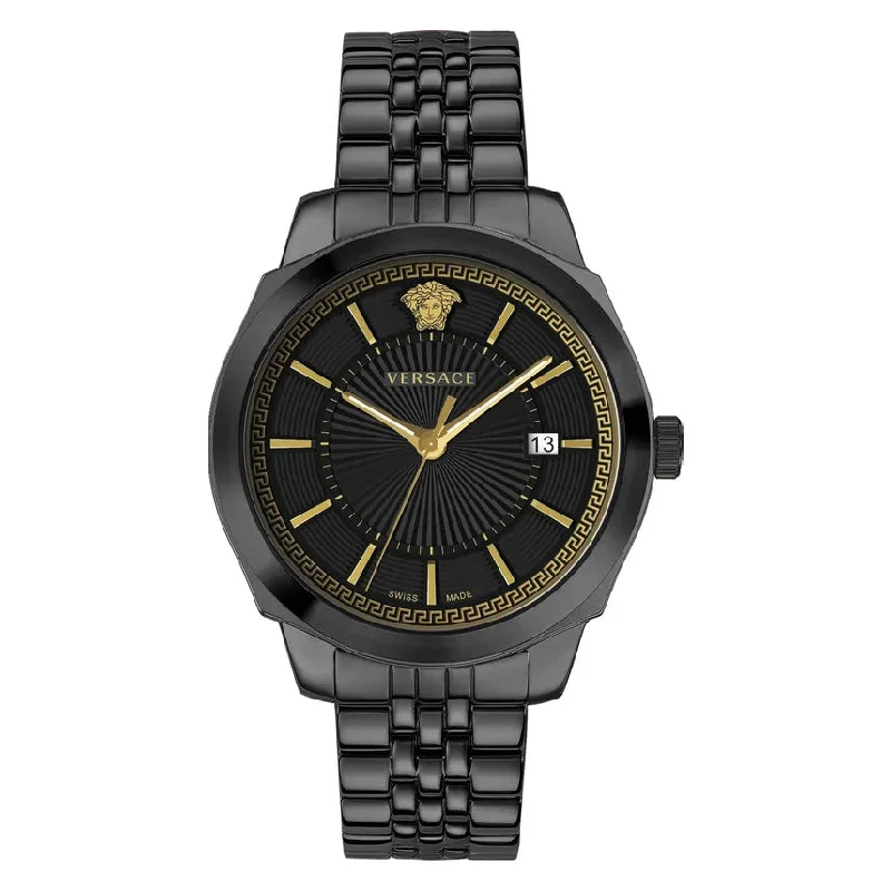 Men's Classic Watch Price-Versace Men's Watch Icon Classic Black Bracelet VEV901823