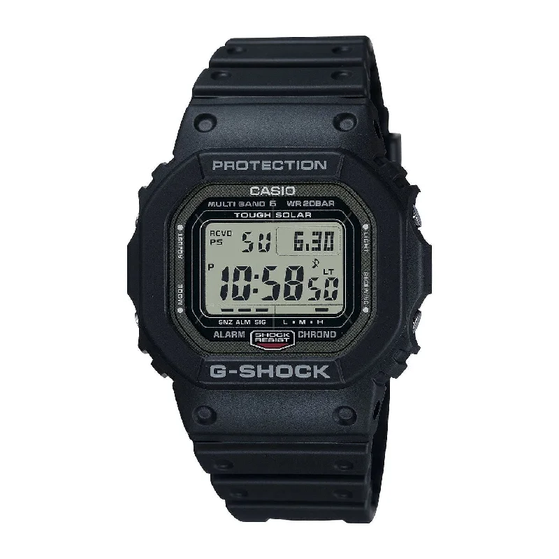 Radio Wave Watches for Men Online-Orologio G-Shock GW-5000U-1ER in acciaio solare e radio controllato