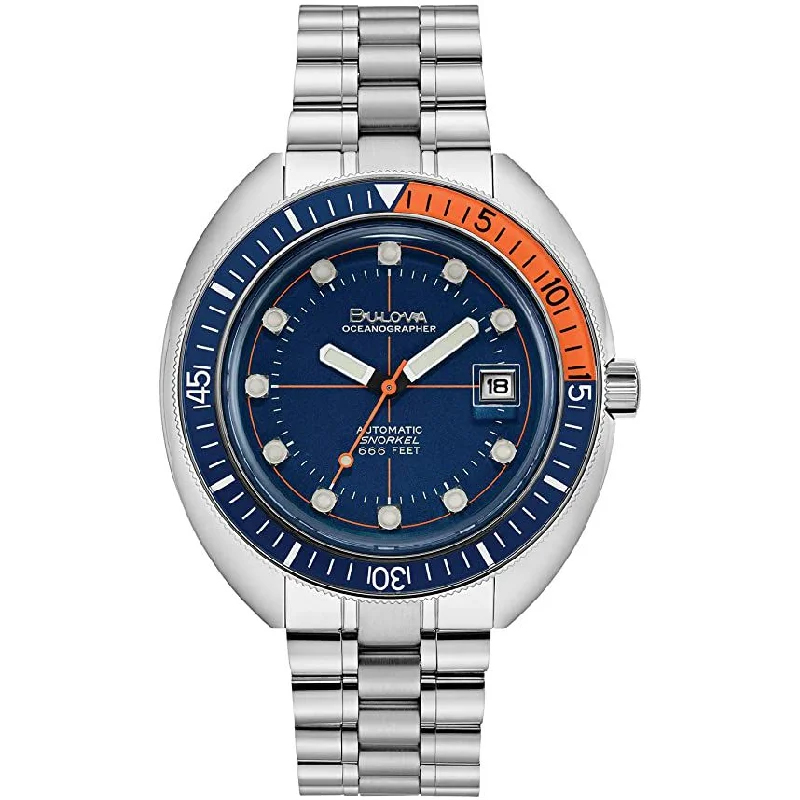 Men's Date Night Design Sports Watches-Orologio Bulova 96B321 Oceanographer blu