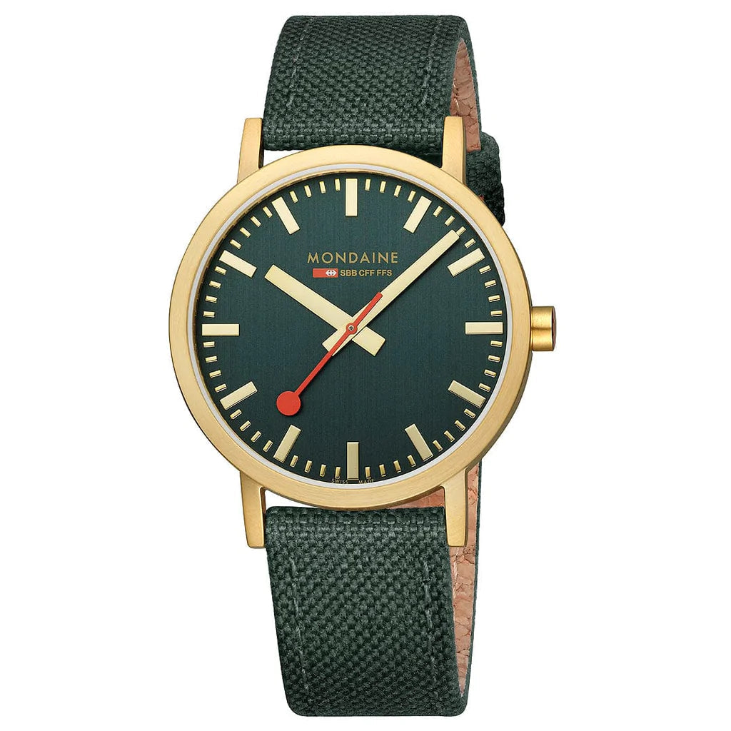 Men's Eco-Drive Style Men's Watches-Mondaine Classic Unisex Green Watch A660.30360.60SBS