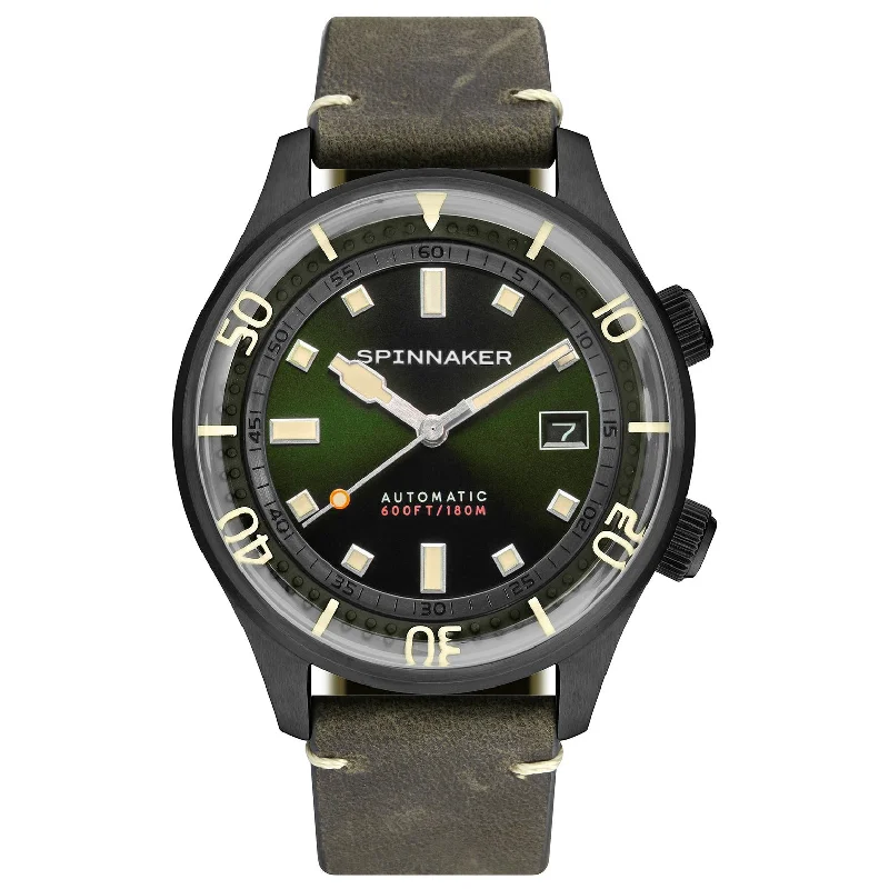 Men's Stainless Steel Dress Watches-Spinnaker Men's Military Green Bradner Watch SP-5062-04