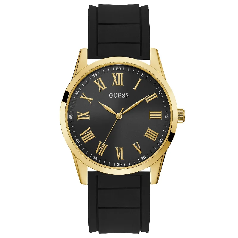 Men's Thin Case Design Dress Watches-Guess GW0362G3 Men's Charter Black Watch
