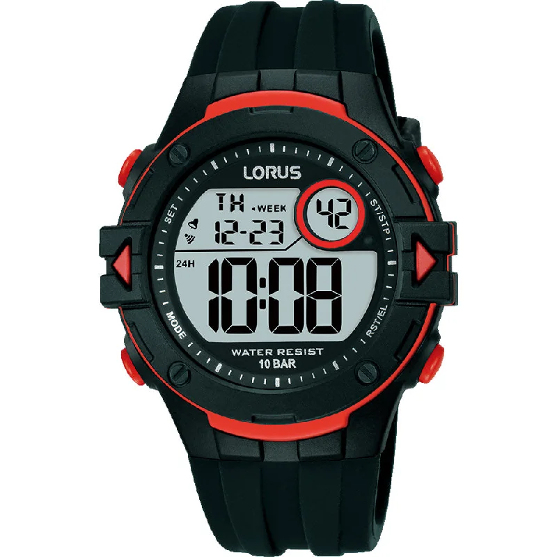 Mens Winter Style Smart Watches-Lorus R2323PX-9 Digital Multi-Timer