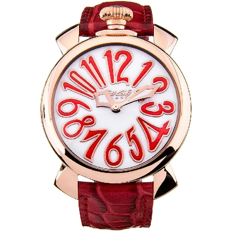 Men's SuperLumiNova Field Watches-Gaga Milano Ladies Red Manuale Watch 5021.05