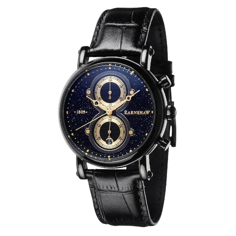 Men's Party Wear Dress Watches-Thomas Earnshaw Black Maskelyne Chronograph Watch ES-8115-02