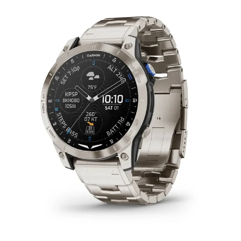 Men's Customized Style Sports Watches-Orologio Garmin D2 Mach1 aviator Titanium 010-02582-51