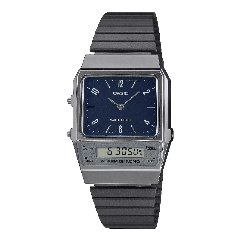 Unisex Mechanical Movement Watches-Casio Vintage Blue Dark Grey Dual Time Unisex Watch AQ-800EB-2ADF Unisex Mechanical Movement Watches-Casio Vintage Blue Dark Grey Dual Time Unisex Watch AQ-800EB-2ADF