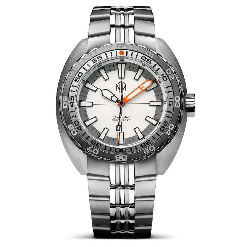 Men's Dive Watches with Adjustable Buckle -NTH DevilRay Dive Watch - White - WatchGecko Exclusive Men's Dive Watches with Adjustable Buckle -NTH DevilRay Dive Watch - White - WatchGecko Exclusive