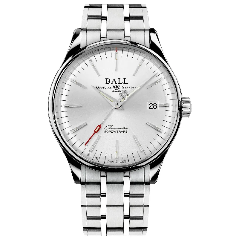 Men's Swiss Analog Edition-Ball Trainmaster Manufacture 80 Hours Men's Silver Watch NM3280D-S1CJ-SL Men's Swiss Analog Edition-Ball Trainmaster Manufacture 80 Hours Men's Silver Watch NM3280D-S1CJ-SL