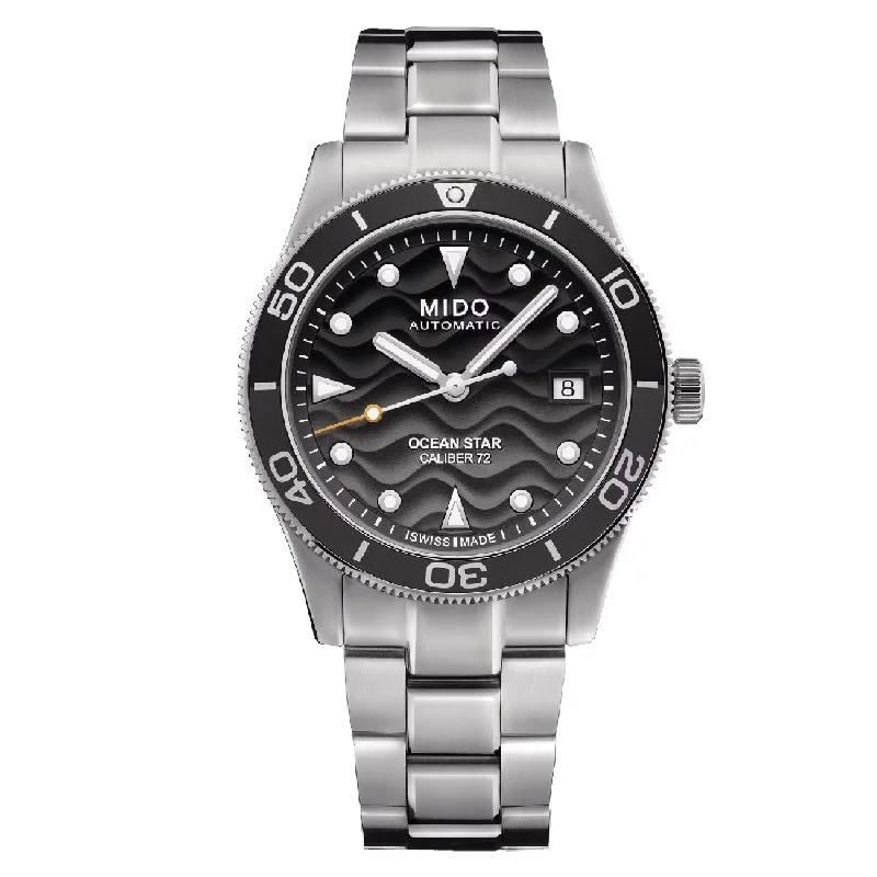 Men's Wedding Design Sports Watches-Orologio Mido Ocean Star 39mm quadrante nero bracciale acciaio