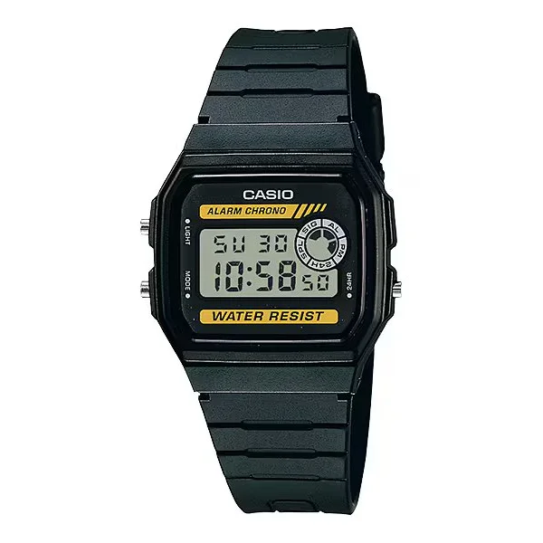 Unisex Square Case Watches-Casio F-94WA-9DG Unisex Black Digital Watch