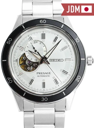 Men's Wedding Style Dress Watches-Presage “Style60’s” Series Open-Heart White Ref. SARY189