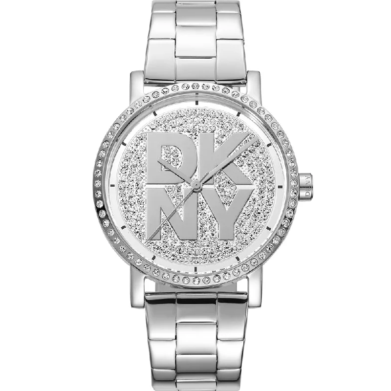 Women's Personalized Dress Watches-DKNY Soho Logo DK1L035M0205