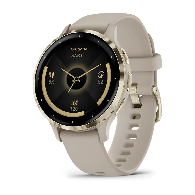 Men's German Made Sports Watches-Orologio Garmin Venu 3S French Gray e Soft Gold 010-02785-02 Men's German Made Sports Watches-Orologio Garmin Venu 3S French Gray e Soft Gold 010-02785-02