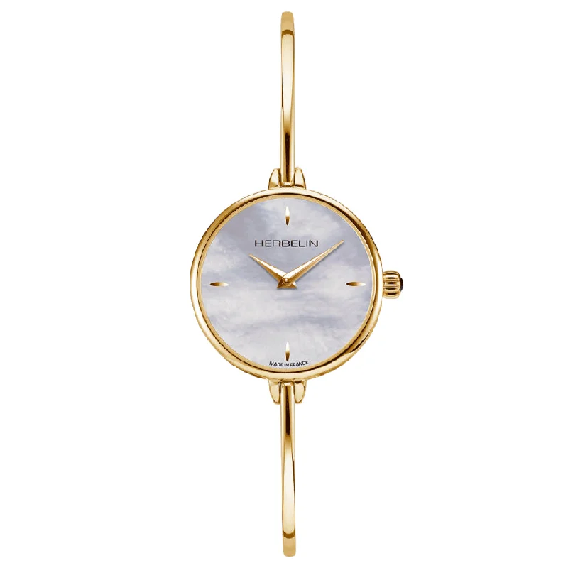 Men's Extra Large Dress Watches-Herbelin Fil Wire And Golden PVD 26 mm Ladies Gold Watch 17206BP19