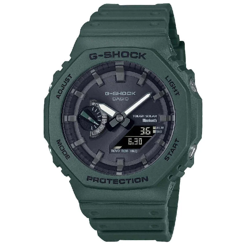 Unisex Extra Large Style Watches-Casio G-Shock Men's Green Watch GA-B2100-3AER