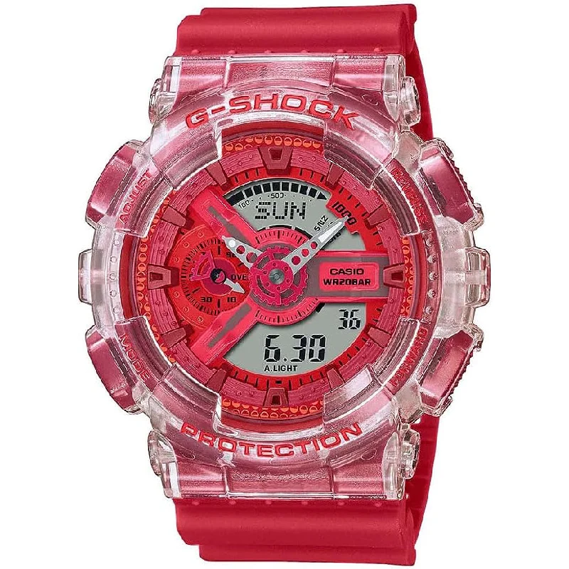 Unisex Large Size Style Watches-Casio G-Shock Men's Red Watch GA-110GL-4AER