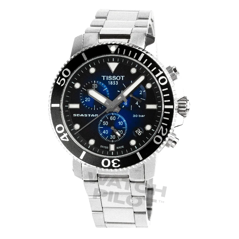 Men's Swiss Limited Edition-Tissot Seastar 1000 Chronograph Men's Graded Blue Watch T1204171104101
