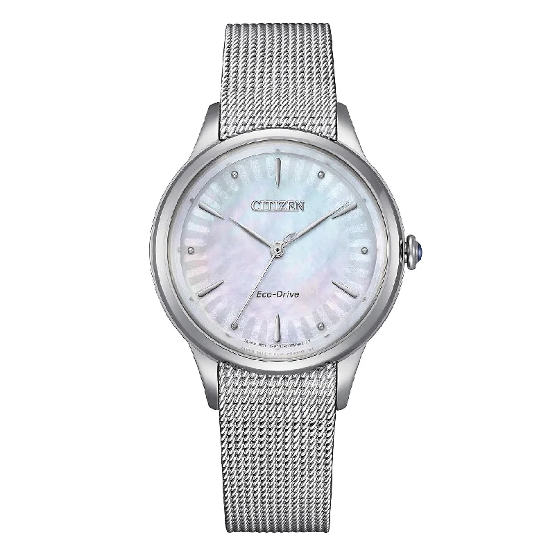 Women's Extra Large Design Mechanical Watches-Orologio da donna Citizen Gerbera EM1150-86D acciaio mesh Women's Extra Large Design Mechanical Watches-Orologio da donna Citizen Gerbera EM1150-86D acciaio mesh