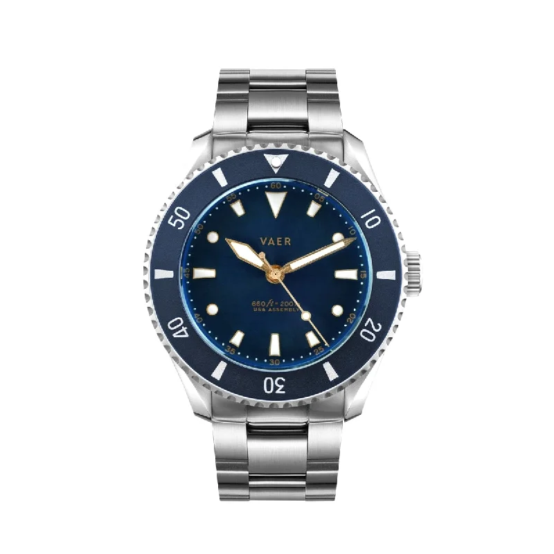 Men's Dive Watches for Scuba Diving Experts -D5 Meridian Navy - USA Auto 39mm