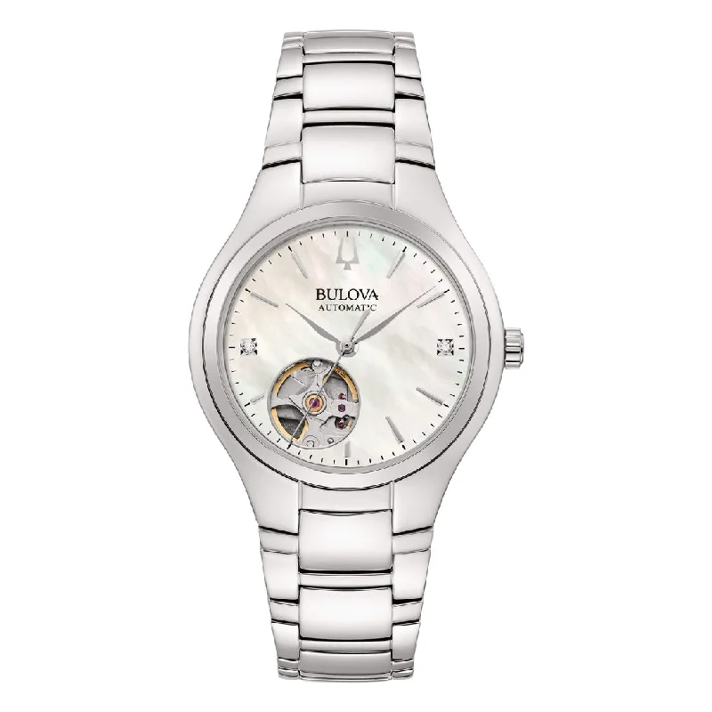 Women's Designer Style Women's Mechanical Watches-Orologio Bulova 96P247 Sutton Lady automatico madreperla e brillanti Women's Designer Style Women's Mechanical Watches-Orologio Bulova 96P247 Sutton Lady automatico madreperla e brillanti