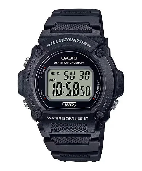 Unisex Luxury Design Watches-Casio Watch Chronograph Digital Black W-219H-1AV