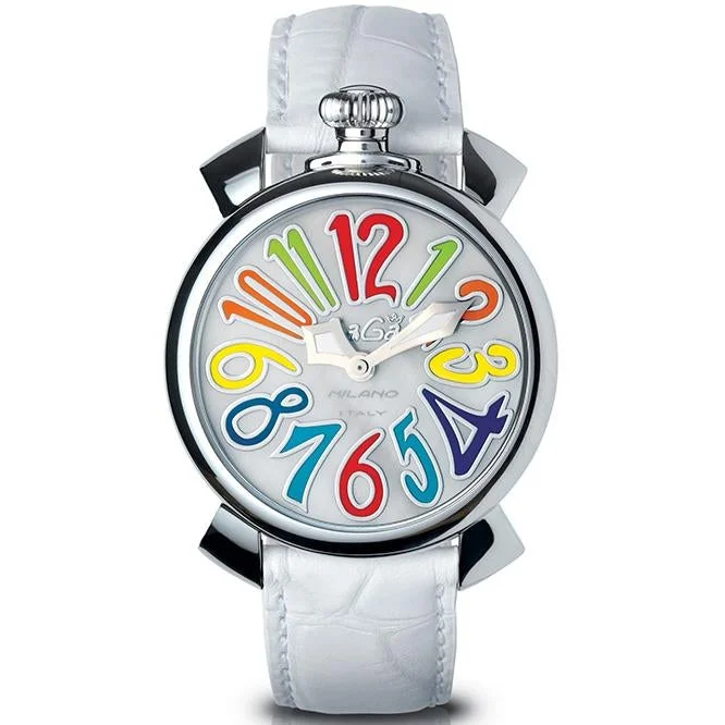 Men's Baton Hands Field Watches-Gaga Milano Ladies White Manuale Steel Watch 5020.01 Men's Baton Hands Field Watches-Gaga Milano Ladies White Manuale Steel Watch 5020.01