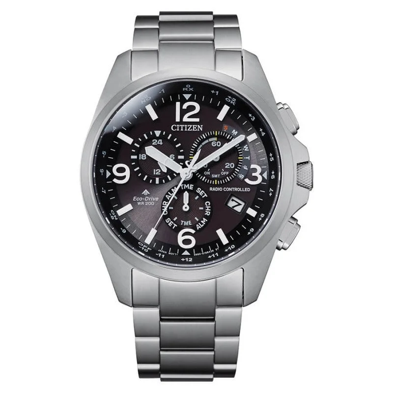 Men's Low Power Consumption Watches-Orologio Citizen Field CB5920-86E acciaio quadrante nero