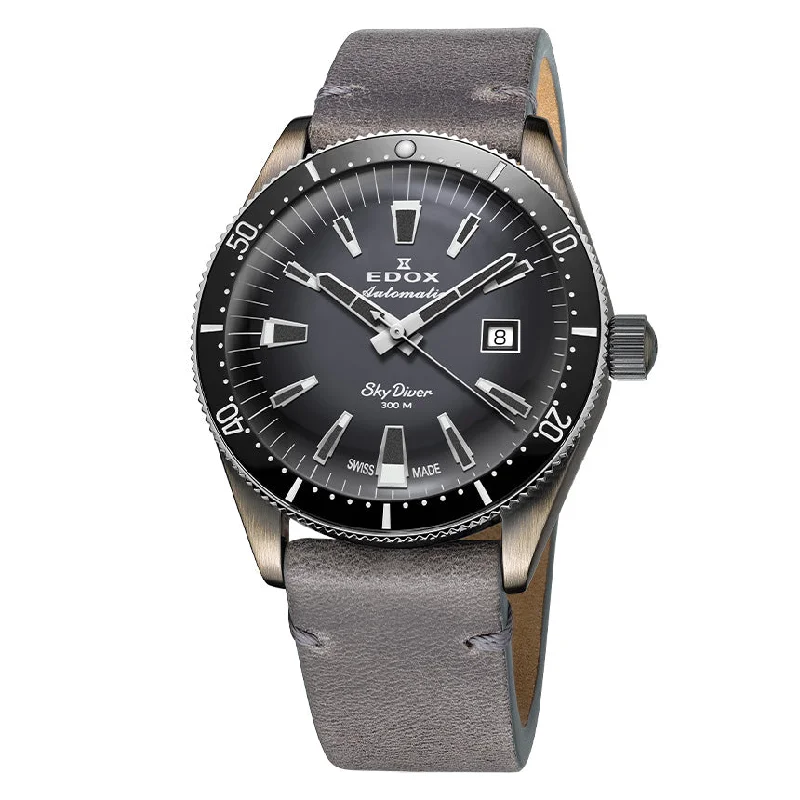 Men's Swiss Summer Edition-Edox Men's Watch Limited Edition Sky Diver Automatic Grey 80126-3VIN-GDN