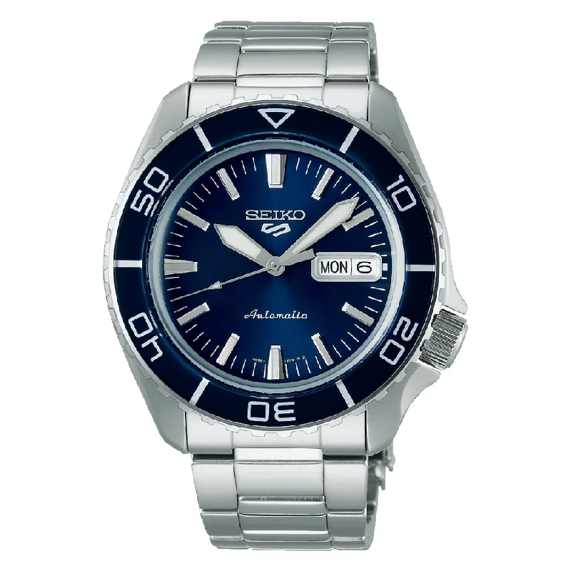 Men's Seasonal Style Sports Watches-Orologio Seiko 5 sports SRPK97K1 quadrante e ghiera blu