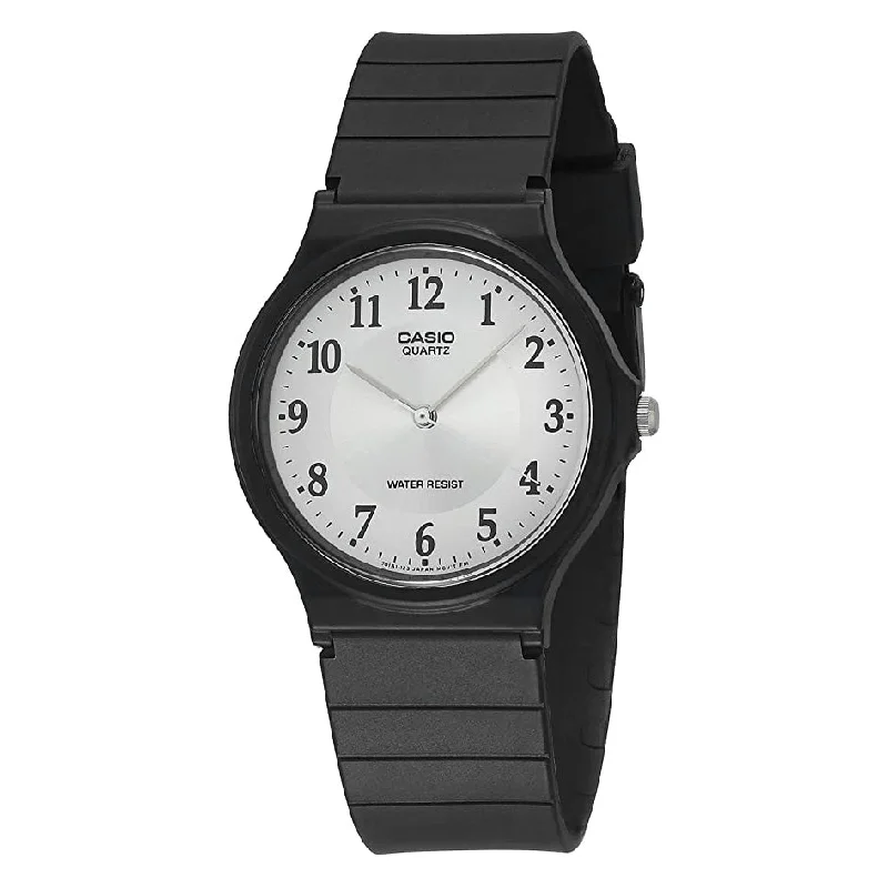 Unisex Elegant Design Watches-Casio Watch Collection Black Silver MQ-24-7B3LDF