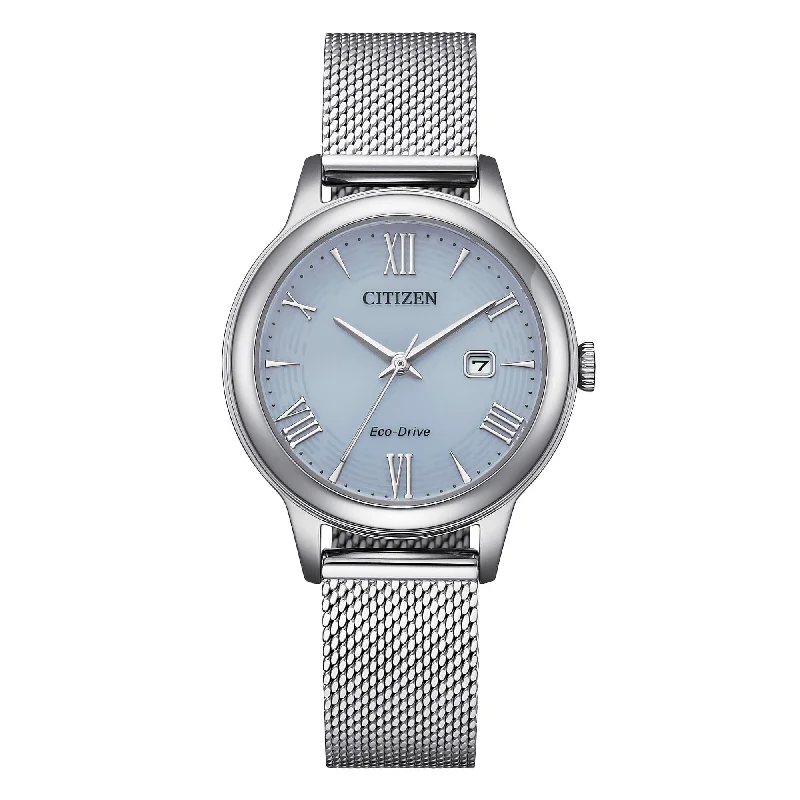 Women's Mechanical Watch Birthday Edition-Orologio Citizen OF celeste in acciaio EW2621-75L