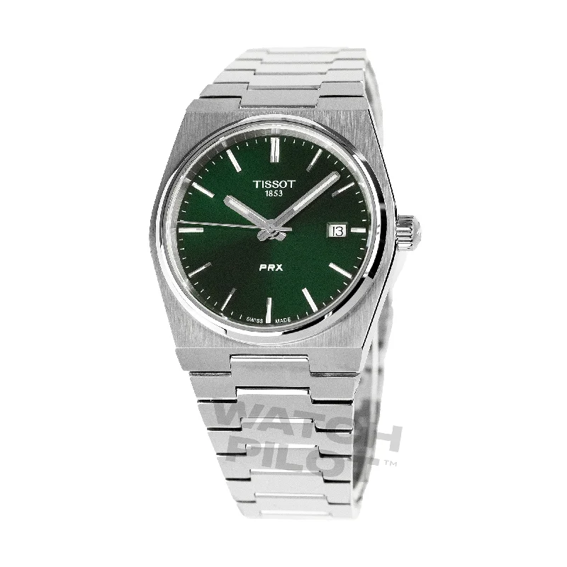 Men's Night Out Style Dress Watches-Tissot Prx 35Mm Unisex Green Watch T1372101108100