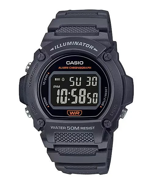Unisex High-End Design Watches-Casio Watch Chronograph Digital Black W-219H-8BV