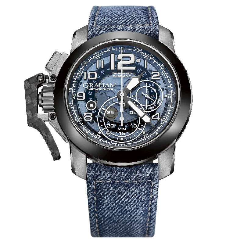 Men's Swiss Watch Kinetic Edition-Graham Blue Chronofighter Steel Target Watch 2CCAC.U04A.T33S