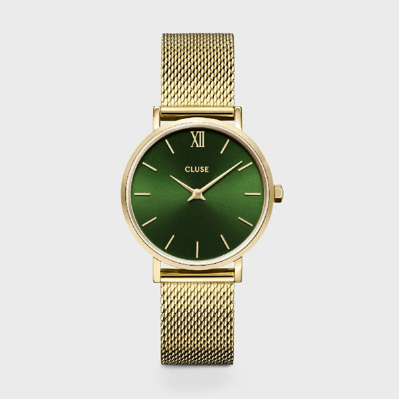 Women's Mechanical Watch Business Meeting Edition-Minuit Watch Mesh, Green, Gold Colour