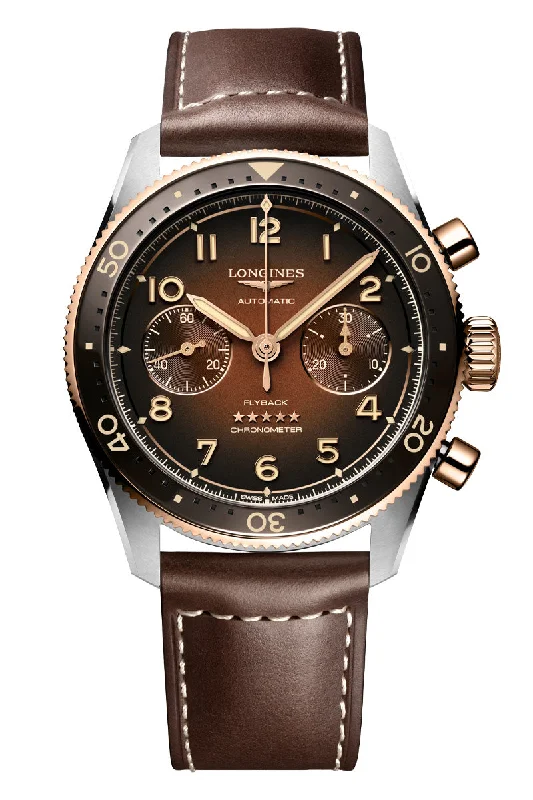 Men's Thick Case Style Dress Watches-Longines Spirit Flyback Chronograph Bicolor L3.821.5.59.2 Men's Thick Case Style Dress Watches-Longines Spirit Flyback Chronograph Bicolor L3.821.5.59.2