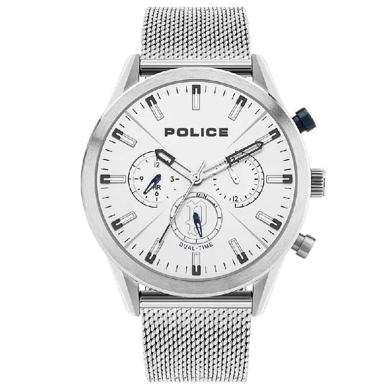 Men's Occasional Dress Watches-Police Silver Silfra Watch 16021JS/04MM