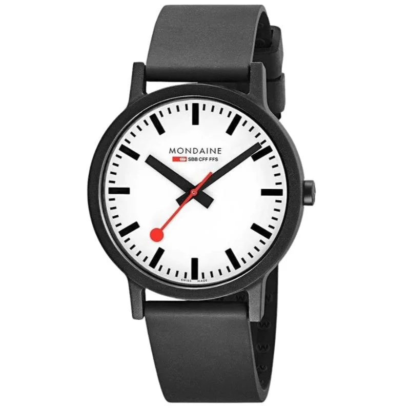 Unisex Night Out Design Watches-Mondaine Essence Unisex White Watch MS1.41110.RB